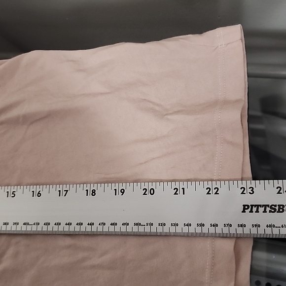 L’AGENCE Beige V-Neck Short Sleeve Tee Neutral Basic Top - Picture 7 of 7